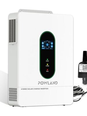 POWLAND 12000W Grid-Tied Hybrid Solar Inverter with WiFi | Battery-Free Design | 48V DC to 120V/240V AC Split Phase | Built-in 200A MPPT | Works with 48V LiFePO4/Lead Acid Batteries, UL1741