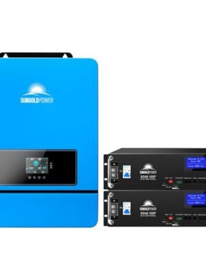 SUNGOLDPOWER 8KW 48V Kit:8000W DC 48V Pure Sine Wave Solar Inverter UL1741 with 2PCS 100A 48Vdc LiFePO4 Batteries 48V100P UL9540A (8KW Inverter+10.24KWH Batteries)
