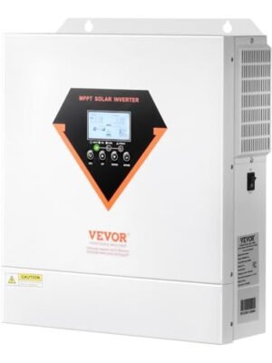 VEVOR Hybrid Solar Inverter, 3000W, Single Phase Pure Sine Wave Power Inverter, 24V DC to 110/120V AC, with Built-in 100A MPPT Solar Charge Controller, for Off-Grid System Lead Acid Lithium Battery